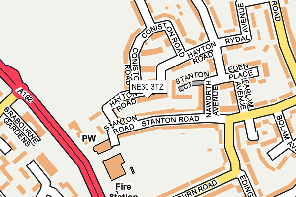 NE30 3TZ map - OS OpenMap – Local (Ordnance Survey)