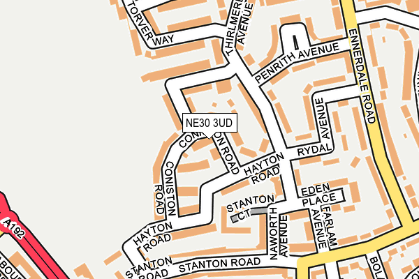 NE30 3UD map - OS OpenMap – Local (Ordnance Survey)
