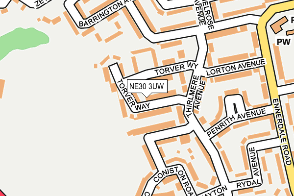 NE30 3UW map - OS OpenMap – Local (Ordnance Survey)