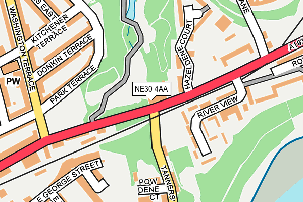 NE30 4AA map - OS OpenMap – Local (Ordnance Survey)