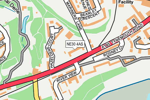 NE30 4AS map - OS OpenMap – Local (Ordnance Survey)