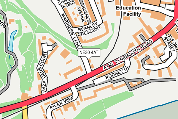 NE30 4AT map - OS OpenMap – Local (Ordnance Survey)