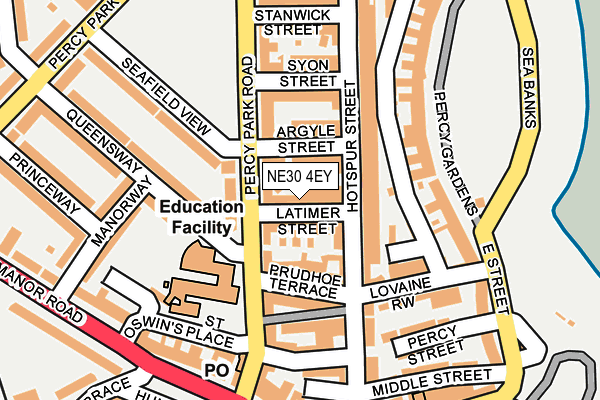 NE30 4EY map - OS OpenMap – Local (Ordnance Survey)