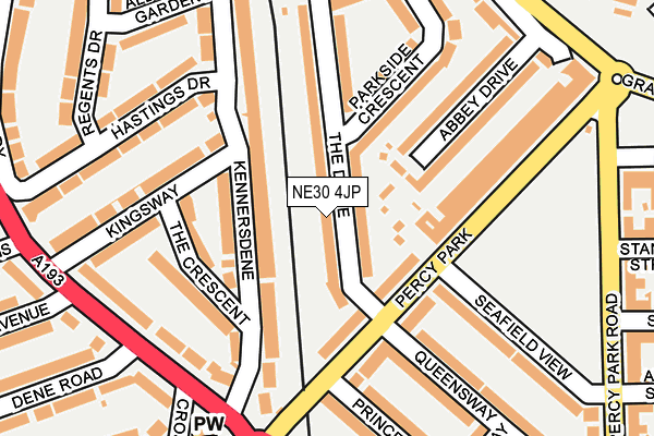NE30 4JP map - OS OpenMap – Local (Ordnance Survey)