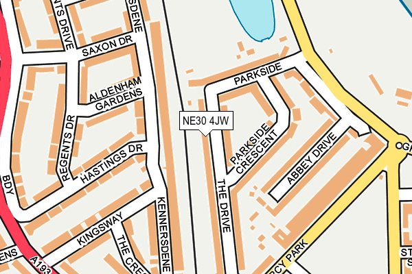 NE30 4JW map - OS OpenMap – Local (Ordnance Survey)