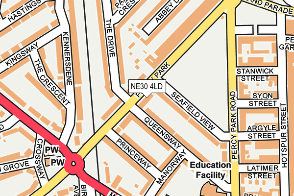 NE30 4LD map - OS OpenMap – Local (Ordnance Survey)