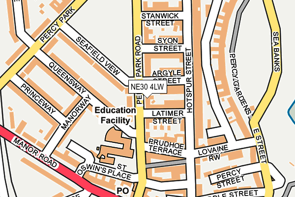 NE30 4LW map - OS OpenMap – Local (Ordnance Survey)