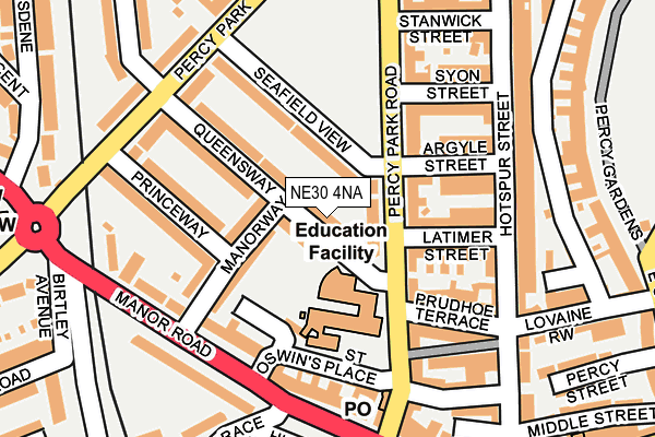 NE30 4NA map - OS OpenMap – Local (Ordnance Survey)