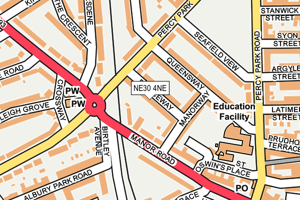 NE30 4NE map - OS OpenMap – Local (Ordnance Survey)