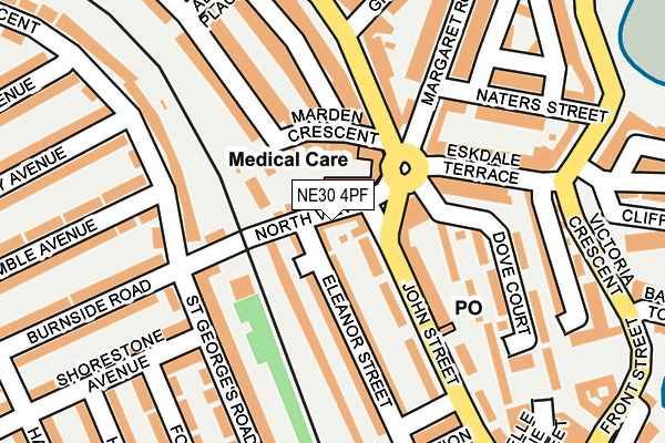 NE30 4PF map - OS OpenMap – Local (Ordnance Survey)