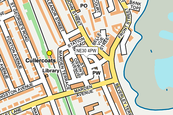 NE30 4PW map - OS OpenMap – Local (Ordnance Survey)