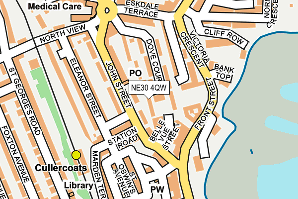 NE30 4QW map - OS OpenMap – Local (Ordnance Survey)