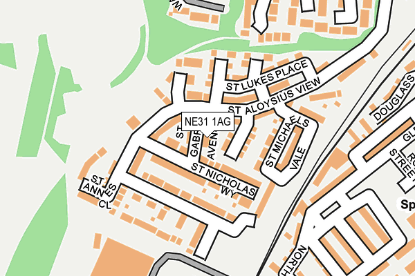 NE31 1AG map - OS OpenMap – Local (Ordnance Survey)