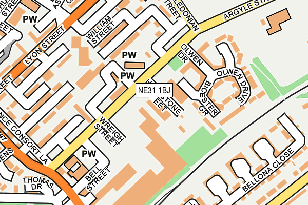 NE31 1BJ map - OS OpenMap – Local (Ordnance Survey)