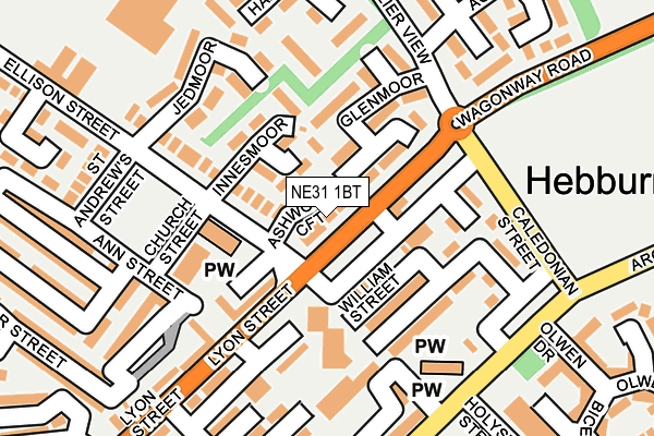 NE31 1BT map - OS OpenMap – Local (Ordnance Survey)