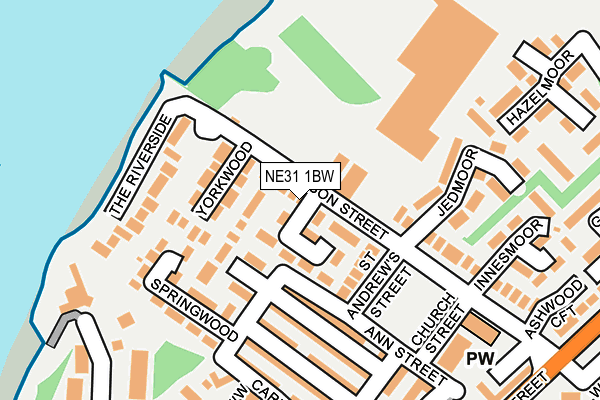 NE31 1BW map - OS OpenMap – Local (Ordnance Survey)