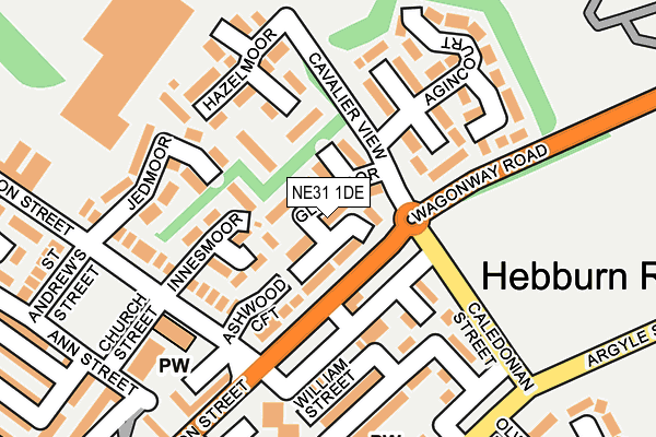 NE31 1DE map - OS OpenMap – Local (Ordnance Survey)