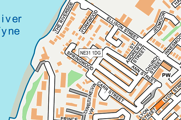 NE31 1DG map - OS OpenMap – Local (Ordnance Survey)