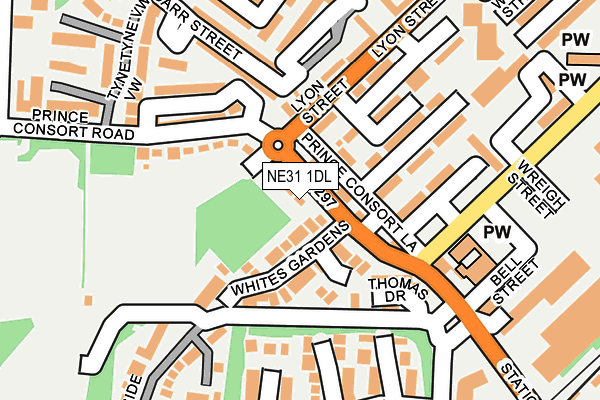 NE31 1DL map - OS OpenMap – Local (Ordnance Survey)