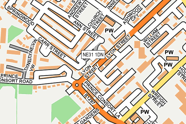 NE31 1DN map - OS OpenMap – Local (Ordnance Survey)