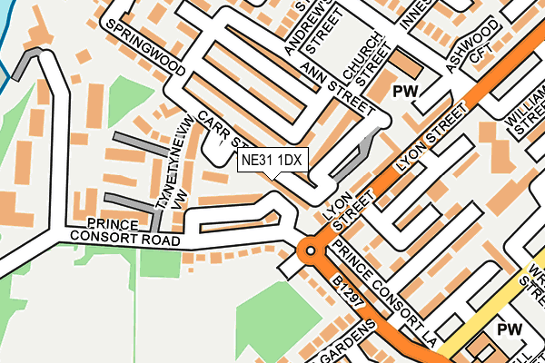 NE31 1DX map - OS OpenMap – Local (Ordnance Survey)