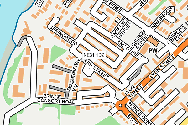 NE31 1DZ map - OS OpenMap – Local (Ordnance Survey)
