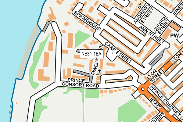 NE31 1EA map - OS OpenMap – Local (Ordnance Survey)