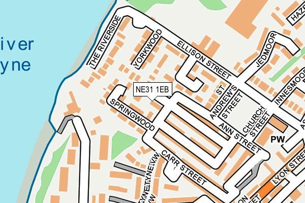 NE31 1EB map - OS OpenMap – Local (Ordnance Survey)