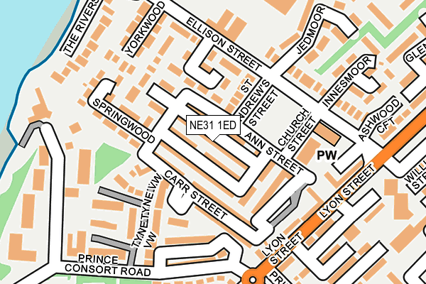 NE31 1ED map - OS OpenMap – Local (Ordnance Survey)