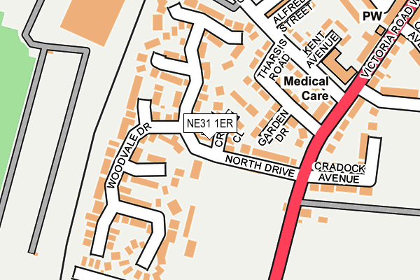 NE31 1ER map - OS OpenMap – Local (Ordnance Survey)