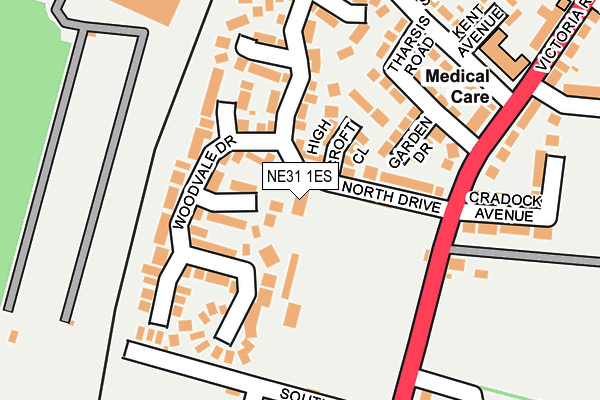NE31 1ES map - OS OpenMap – Local (Ordnance Survey)