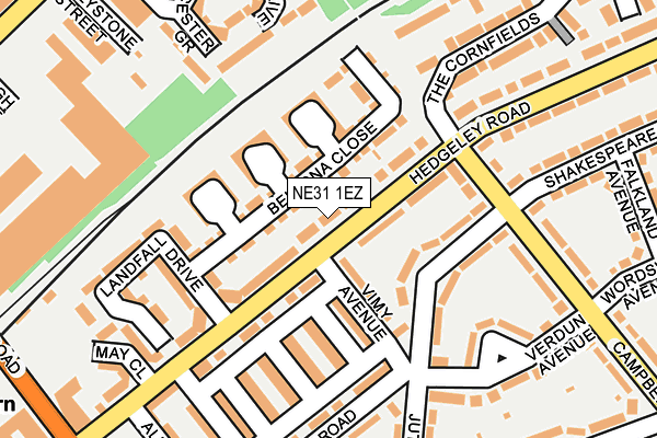 NE31 1EZ map - OS OpenMap – Local (Ordnance Survey)