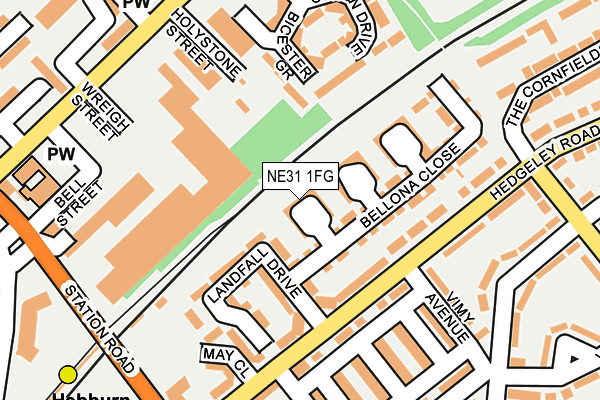 NE31 1FG map - OS OpenMap – Local (Ordnance Survey)