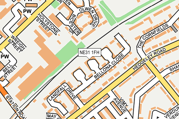 NE31 1FH map - OS OpenMap – Local (Ordnance Survey)