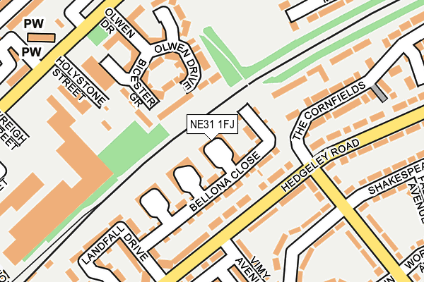 NE31 1FJ map - OS OpenMap – Local (Ordnance Survey)