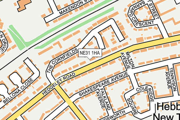 NE31 1HA map - OS OpenMap – Local (Ordnance Survey)