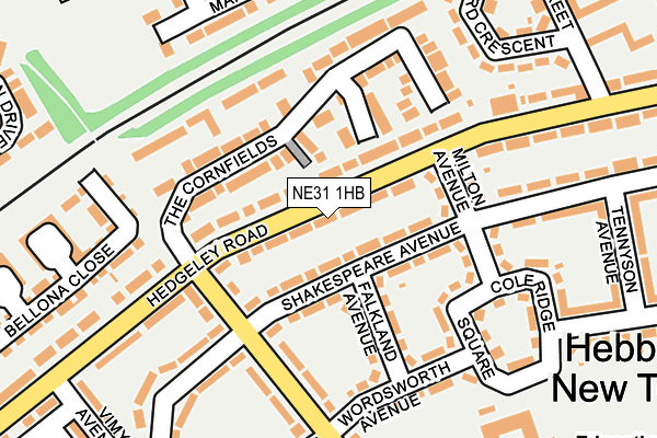 NE31 1HB map - OS OpenMap – Local (Ordnance Survey)