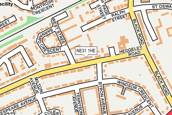 NE31 1HE map - OS OpenMap – Local (Ordnance Survey)
