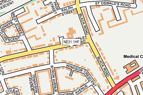 NE31 1HF map - OS OpenMap – Local (Ordnance Survey)