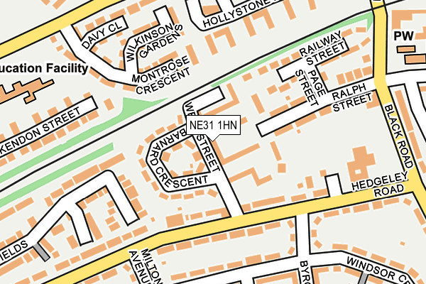 NE31 1HN map - OS OpenMap – Local (Ordnance Survey)
