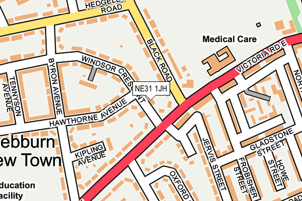 NE31 1JH map - OS OpenMap – Local (Ordnance Survey)