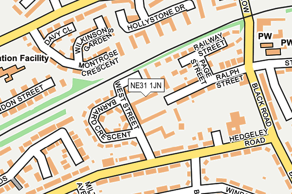 NE31 1JN map - OS OpenMap – Local (Ordnance Survey)