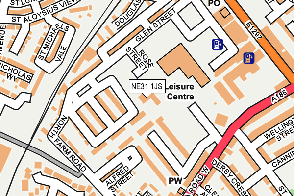 NE31 1JS map - OS OpenMap – Local (Ordnance Survey)
