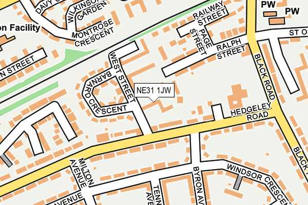NE31 1JW map - OS OpenMap – Local (Ordnance Survey)