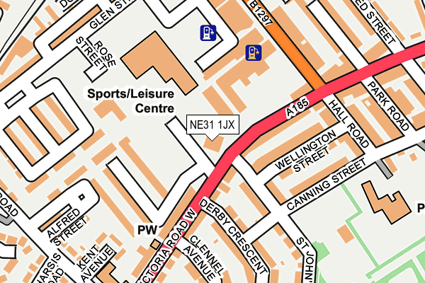 NE31 1JX map - OS OpenMap – Local (Ordnance Survey)