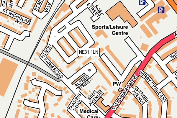 NE31 1LN map - OS OpenMap – Local (Ordnance Survey)