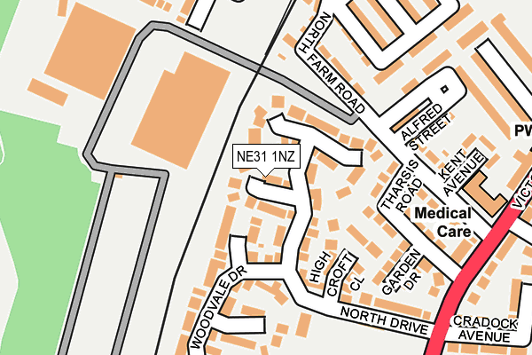 NE31 1NZ map - OS OpenMap – Local (Ordnance Survey)