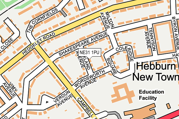 NE31 1PU map - OS OpenMap – Local (Ordnance Survey)