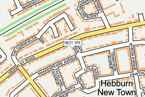 NE31 1PX map - OS OpenMap – Local (Ordnance Survey)