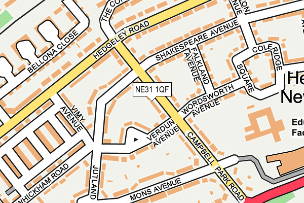 NE31 1QF map - OS OpenMap – Local (Ordnance Survey)